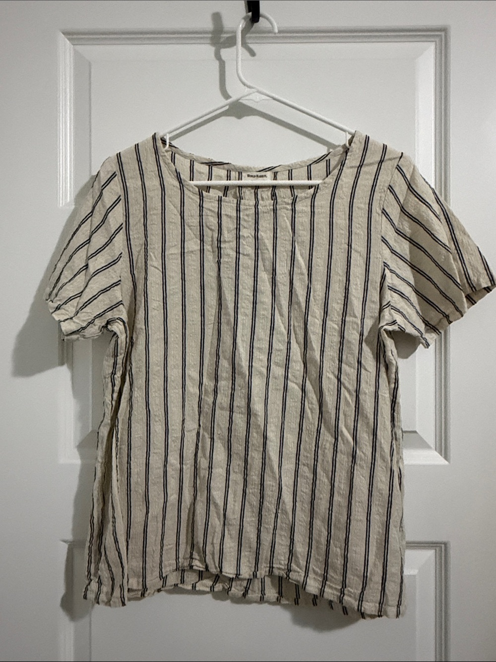 World market 100% cotton, slightly sheer size L/XL fits like a large